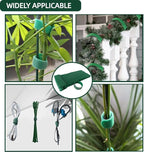 Green, Reusable, 100PCS, 8inch Adjustable Anti - Slip Nylon Plant Ties & Straps Featuring Hook and Loop Fasteners - Optimal for Climbing Plants Support Christmas Garland Ties (8 in x 0.5 in)