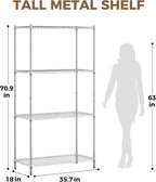 Large Plant Shelf Indoor Plant Stand Outdoor 4 Tier for Plants Heavy Duty 3000lbs Plant Rack Storage Shelves Adjustable Tall Plant Holder for Balcony Garden Patio