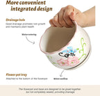 Ceramic Plant Pots with Drainage Holes and Saucers, Round Flower Pots for Indoor Plant, 4/5.2/6.6 Inches Flower Large Planters Set of 3