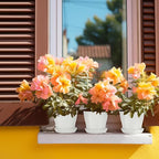 8 Pcs White Small Round Casual Plant Pots, Succulent Pots, Indoor/Outdoor, Resin Plastic, Drainage Hole, Polished Finish