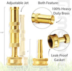 Melnor 65043-AMZ Solid Brass Nozzle Bundle - Heavy Duty, Adjustable Spray & High-Pressure Jet - Leak-Free Design - Compact