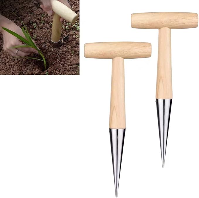 Plant Hole Digger for Planting - Handheld Seed Dispenser Tool, Seed Dibber Gardening Tool, Handheld Digger Garden Seeds Planting Tools for Plantings Tulip Daffodil Saffron Vegetable Seeds (2pcs)