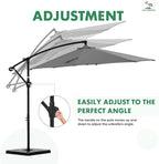 NEWBULIG 10FT Patio Umbrella, Offset Cantilever Outdoor Patio Table Umbrella, UV Protection, Fade Resistant Fabric, Easy Tilt Adjustment for Pool, Deck, Garden, Backyard