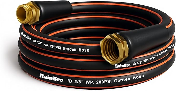 Flexibility Garden Hose, 10ft x 5/8", No-Kink, Wear-Resistant & Freeze-Resistant, Flexible Water Hose, Rubber Hose With Male/Female Fittings, Working Pressure 200 PSI,Burst 600 PSI, 3/4'' GHT
