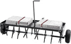 VEVOR Tow Behind Plug Aerator, 48-Inch Tow Behind Lawn Plug Aerator with Universal Hitch, Pull Behind Aerator with Iron Spikes Alternately Arranged, Lawn Aerator Tow Behind for Gardens, Lawns, Farms