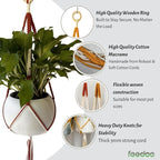 feedee 2 Pack Plant Hanger Indoor, Hanging Plant Holder, Macrame Plant Hangers, Handmade Boho Two-Tone Plant Hanger, Indoor Outdoor Flower Pots Holder, Home Décor Ivory (POTS NOT Included)