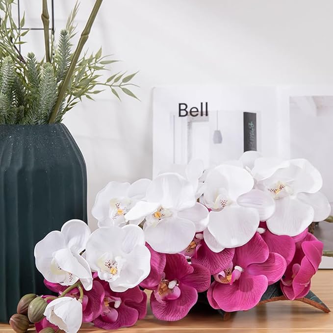 2 Simulation Butterfly Orchid Artificial Fake Flowers Decorative Living Room Bedroom Fake Flowers (Pink)