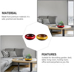 2pcs Vintage Ceramic Flowerpot Set, Large Diameter Succulent Planter Pots with Red and Yellow Glaze, Outdoor Patio Planting Container for Garden and Home Use