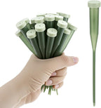 QWORK 6 Inch Green Floral Water Tubes with Rubber Caps, 100 Pcs Plastic Flower Water Picks for Fresh Flower Arrangements, Leak-Proof Floral Supplies for Florists, Weddings, Garden and DIY Crafts