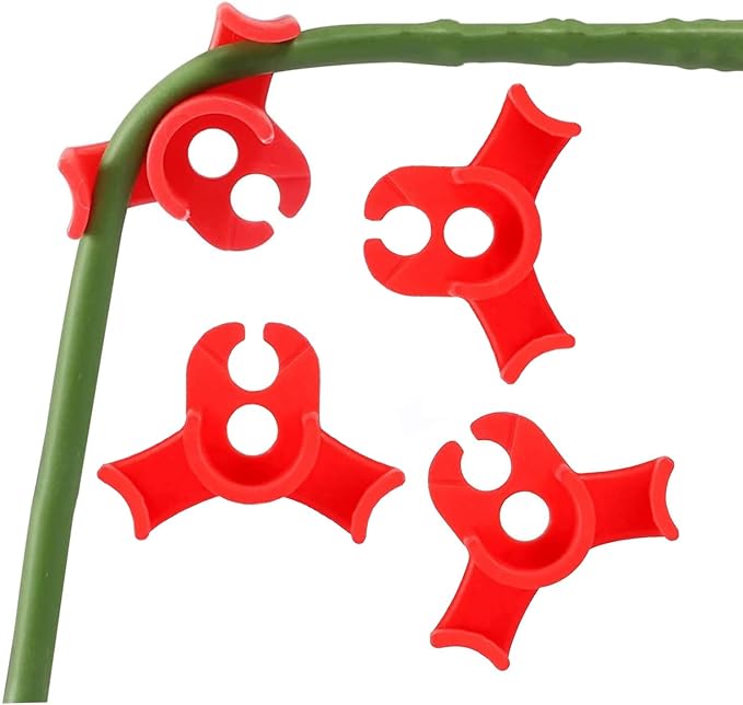 40 Pcs Low Stress Training Clips, 90 Degrees Plant Trainer, Bud Benders, Plant Stem Support Bender for Plants - Red