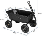 BILT HARD 1200 lbs Poly Garden Dump Cart, 7 Cu Ft Capacity Heavy Duty Garden Carts, Quick Release, 2-in-1 Convertible Handle for Yard, Outdoor