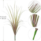 Artificial Wheat Grass Plants, Fake Greenery Plastic Plant Faux Onion Stems Flower Shrubs Weed Decor for Indoor Room Home Office Outdoor Garden Porch Wedding Party DIY Wreath Decoration Purple 16 Pack
