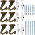 6 Sets White Ceiling Hooks for Hanging Plant, Heavy Duty Swag Toggle Hooks with Hardware