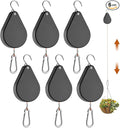 WROSWT Upgraded Retractable Plant Hanger,Plant Pulleys for Hanging Plants,Easy to Raise and Lower,Auto Lock,Heavy Duty,Adjustable Hook for Garden Baskets Pots,Birds Feeder,(6Pcs,Black)