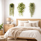 HIHADUUM 3PCS Artificial Hanging Plants with Pots, Faux Hanging Plants Indoor Outdoor, Fake Eucalyptus Vine Plants for Wall Shelf Bathroom Bedroom Living Room Balcony Home Decor