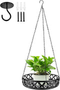 Plant Hanger, Metal Hanging Plant Shelf Decorative Planter Flower Pots Holder with Chain for Indoor Outdoor, Modern Plant Hanging Basket for Balcony Porch Garden Home Decor, Black