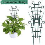 UWIOFF Trellis for Potted Plants, Stackable Small Indoor Plant Trellis for Climbing Plants Outdoor for Vine Ivy Hoya Houseplants Flower Plant Support, 4 Pack