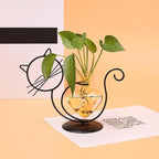Plant Terrarium Plants Propagation Station Cat Lover Gifts for Women Home Office Decor Cat Desk Accessories