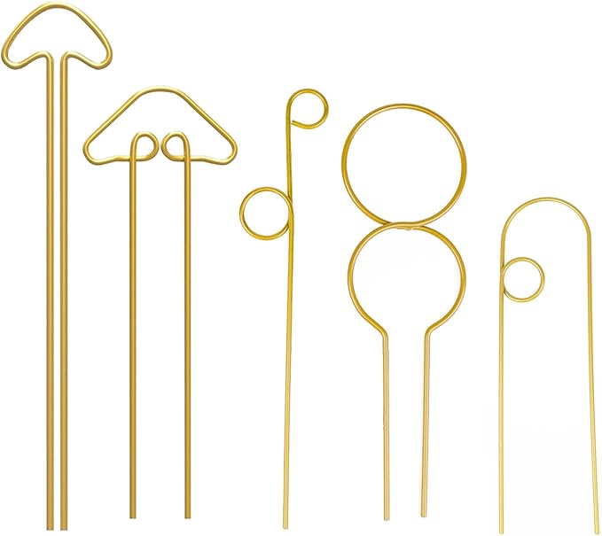 5PCS Gold Metal Trellis for Potted Plants, Plant Support Stake for Climbing Plants Indoor, Small Plant Support for Garden Indoor Houseplant, Flower Orchids Monstera Hoya Pothos Philodendron