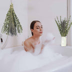 65 PCS Dried Eucalyptus Stems & Lavender Flowers Bundle for Shower, 17'' Natural Real Live Eucalyptus Leaves Greenery Hanging Lavender Shower Plant for SPA Home Fragrance Bathroom Wall Decor