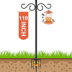 NUERPO Adjustable Shepherd Hooks for Outdoor,1 Pack 110 Inch 5 Prong Base Bird Two Sided Feeder Poles,Heavy Duty Shepherds Hook,Suitable for Garden in Hanging Flower Basket,Lantern,Bird Nests