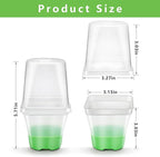 Sckee Clear Nursery Pots for Plants, 30 Packs Plastic Seed Starting Pots with Drainage Holes Plant Nursery Pots Silicone Base (Light Green, 3.1 inch with lids)