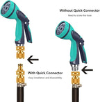 Garden Water Pipe Quick Connect, No-Leak 3/4 Inch GHT Thread Fitting Water Hose Female Adapter, Heavy-Duty Rust Resistant Brass Water Pipe Connector, Easy to Use (2 Female Connect ）