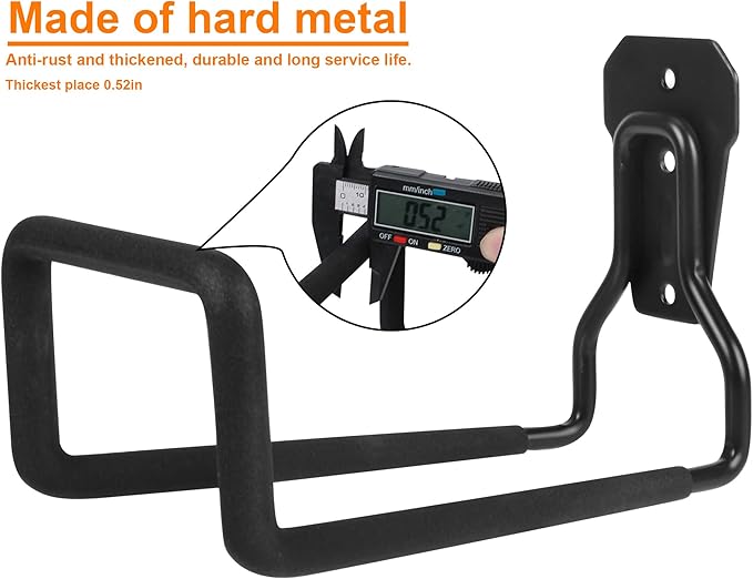 PeoMev Metal Garden Hose Holder - Heavy Duty Hose Hanger Wall Mounted Water Hose Holder for Outside Yard, Sturdy Hose Reel Hose Hooks for Water Hose, Extension Cords