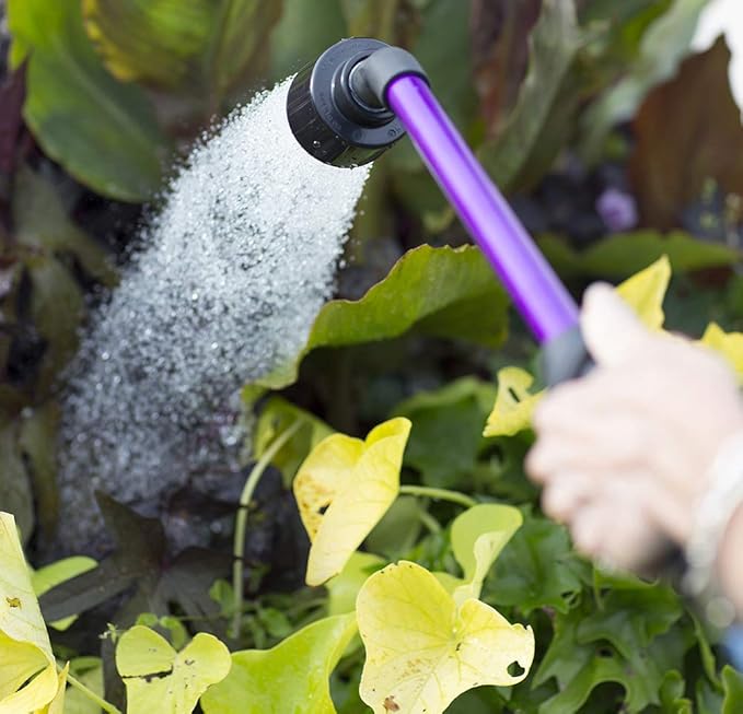 Dramm Rain Wand with One Touch Thumb Valve – Gentle Full Flow Shower Head Watering Wand for Garden Hose, Aluminum Construction – 16 Inch – Blue