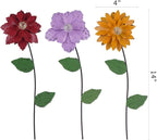 Topadorn 3 Pack Glow in the Dark Flower Garden Stakes, Metal Outdoor Yard Decor with Shaking Heads, Weatherproof Garden Pathway Ornaments
