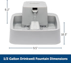 PetSafe Oasys 1/2 Gallon (64 Ounce) Small Pet Fountain - Small Dog and Cat Water Fountain - Dishwasher Safe Filtered Water Dispenser with Flow Control - Easy to Clean - Filters Included