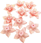 10 PCS 3D Flower Ceramic Tiles,1.6" Handmade Procelain Ceramic Flowers for Artwork,Fish Tank,Vases,Living Room, Dining Table,Office, Home Floral Decor (Double-Flowered Iridescent Light Orange)