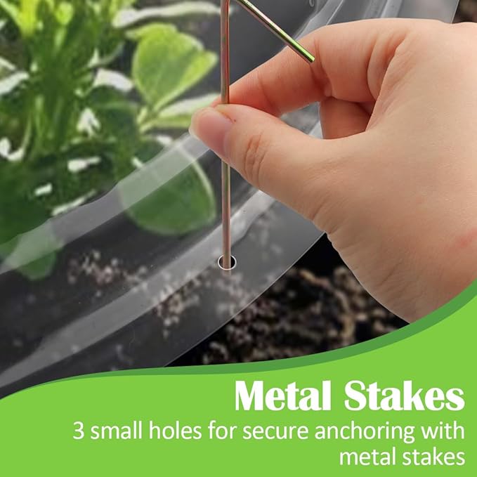 RooTrimmer 13 Inch Humidity Domes Garden Cloches for Plant Protection, Protectors from Animals, Garden Clear Plant Cover with Ventilation Holes 5 Pack