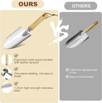 YAUNGEL Gardening Tools Set of 10 Heavy Duty Gardening Hand Tools Stainless Steel Garden Tools with Wooden Handle, Storage Garden Bag, Gardening Gifts for Women and Men