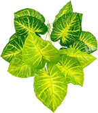 Artificial Caladium Plant with Red and Green Leaves, Red Leaf Artificial Plants Decoration Simulated Bonsai Potted Decor Home Room Party Wedding Office Floor (Light Green(No Flowerpot), 75cm)
