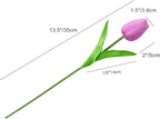 Mandy's Lavender Artificial Tulips Flowers Centerpiece, 13.5" Lifelike PU Fake Floral Stems 20pcs for Kitchen Island & Dining Table, Spring Decor for Easter
