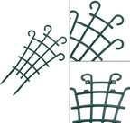 UWIOFF 12 Pack Trellis for Potted Plants, Garden Trellis for Climbing Plants Plastic Mini Climbing Plant Trellis Flower Pots Support Stackable Trellis for Climbing Plants Peas, Dark Green