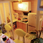 GuDoQi DIY Miniature Dollhouse Kit, Tiny House kit with Furniture and Music, Miniature House Kit 1:24 Scale, Great Handmade Gift for Birthday Christmas Day, Sweet Time House