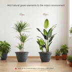 2 Pack 11 Inch Plant Pots with LED Grow Lights,Indoor Flower Pots with Full Spectrum Dimmable Lights,Drainage Holes & Plug,Soil Moisture Meter Included,Modern Planters for Home Office