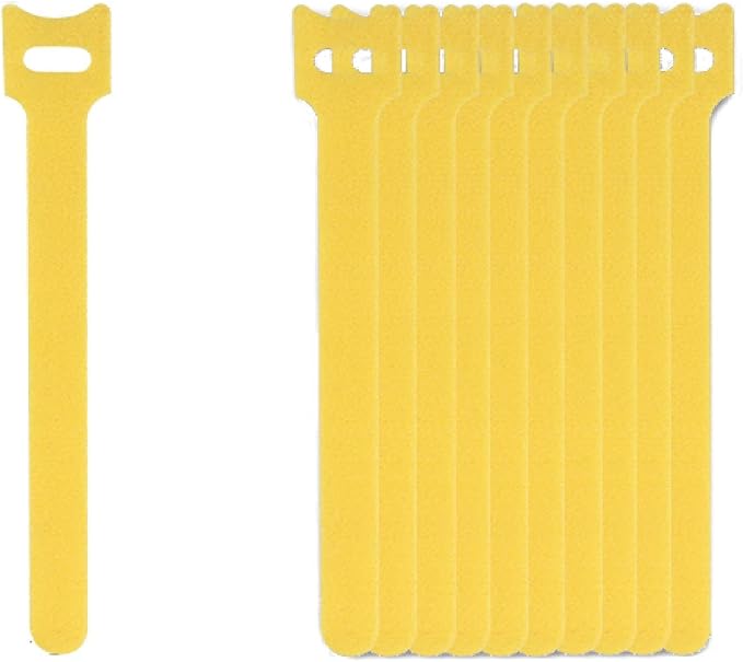 California JOS 60 PCS 6 Inches Reusable Cable Ties, Adjustable Cord Straps, Cable Organizer, Cord Wrap and Hook Loop Cords Management -yellow