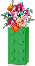 Vase for Lego 10347 10280 10328 Flowers, for Lego Flower Bouquet Building Set,Display Stand for LegoRoses Cherry Blossom Sunflower Tulips Daffodils Lotus-Gift for Lego Flowers Lover(vase only)-Green