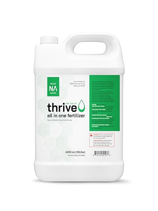 Thrive Planted Aquarium Fertilizer -All in One Planted Tank Liquid Fertilizers - Micro & Macro Nutrient Rich Food for Aquatic Plants - Highly Concentrated (4000ml)