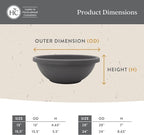 The HC Companies Shallow Planter with Drainage - Contemporary Garden Bowl Planter for Flowers, Herbs & More - Round Succulent Planter Pot for Indoors and Outdoors (20" Clay, Pack of 1)
