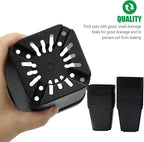 RooTrimmer 3.5 inch (9CM) Square Nursery Pots 60pcs, Sturdy Seedlings Trays 5 Pcs, Seeds Starter Germination Tray, Microgreenings Planter Nursery Propagation 5 Sets