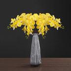 36" Faux Orchid Real Touch Signal Stem Phalaenopsis Orchid Spray with 9 Large Flowers for Home Arrangement, Artificial Flowers for Home Decor, Office House Decoration-Yellow Phalaenopsis 2 Pcs
