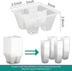 RooTrimmer 40 Pack Reusable 4-Cell Seed Starter Trays with Large Drainage Holes - Clear Transparent Trays for Root Growth Monitoring, Avoids Overwatering, Easy Transplant, Fits Standard 1020 Trays