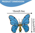 Decorative Metal Butterfly, Colorful Plant Decoration for Pot,Planter,Garden Fence, Wall,Hanging Ornament, 3-Piece Set