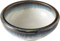 Wazakura Minoyaki Series Small Round Glazed Ikebana Flower Vase Made in Japan, Handpainted Floral Arrangement Pottery Supplies - White and Blue