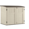 Suncast 3 Pack 34 Cu Ft Capacity Horizontal Outdoor Storage Shed for Garbage Cans, Garden Accessories, Backyard, and Patio Use, Vanilla