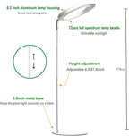 Yadoker 72 LEDs Full Spectrum Plant Grow Light for Indoor Plants，Height Adjustable, 6.3" Aluminum Housing,Automatic Timer with 8/12/16 Hours,10-Level Brightness,White Plant Light,1Pack